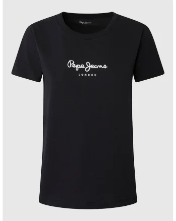 Tricou cu logo, Negru