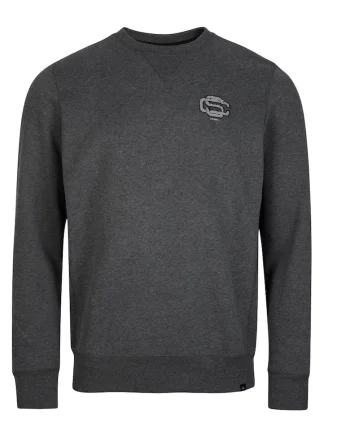 Bluza  croiala regulata, decolteu rotund, bumbac, Gri
