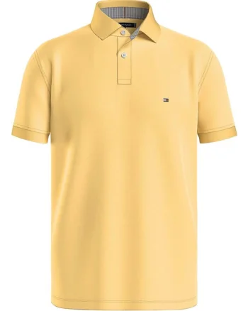 Tricou polo barbati  maneca scurta, galben, bumbac,