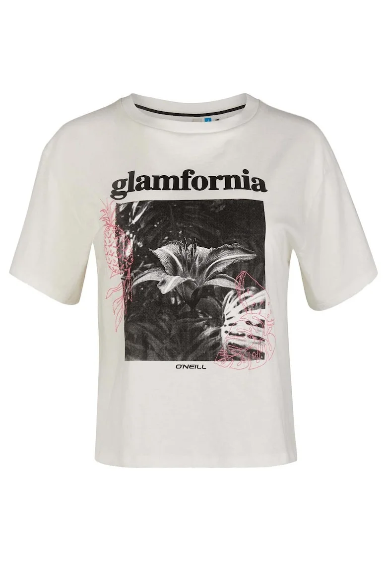 Tricou dama  maneca scurta, decolteu rotund, bumbac, alb