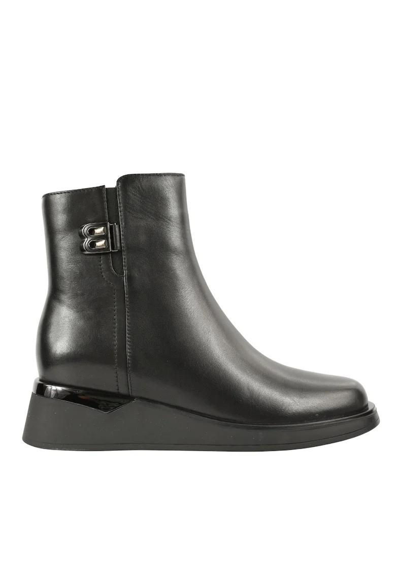 Ghete casual, dama,  negru, piele naturala, Negru