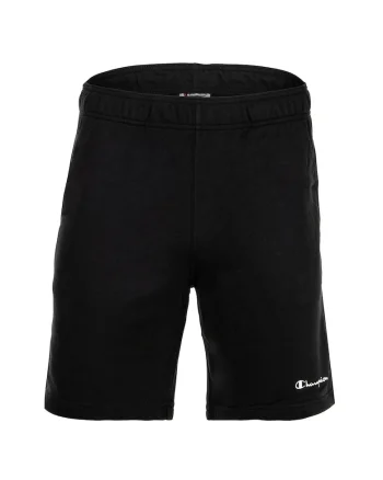 Pantaloni scurti din amestec de bumbac cu banda elastica in talie, Negru