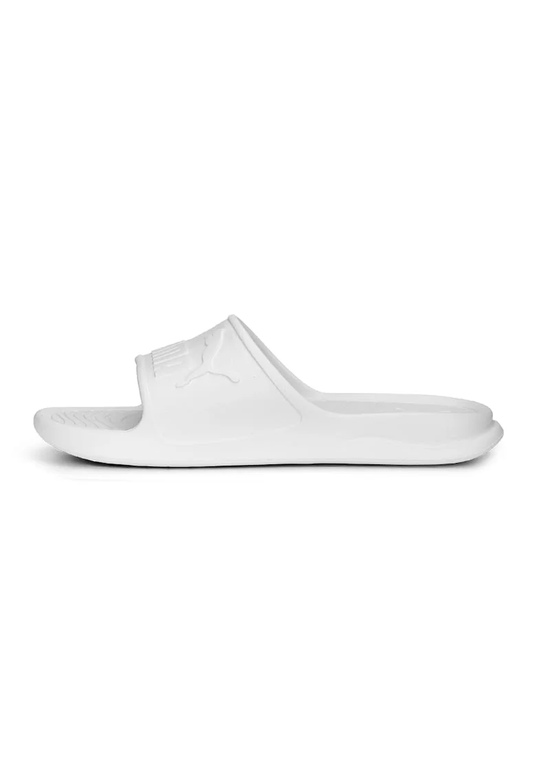 Papuci unisex cu logo in relief Popcat 20, Alb