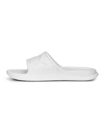 Papuci unisex cu logo in relief Popcat 20, Alb
