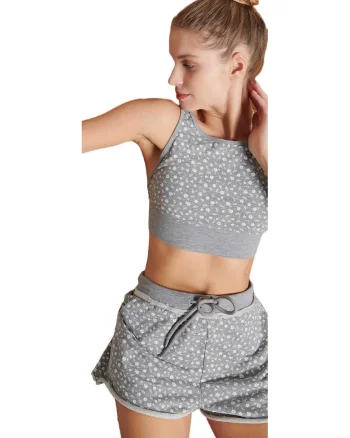 Pantaloni scurti dama Homewear,  Bumbac/Poliester, Gri