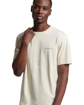 Tricou barbati Superdry, model Code Essential Overdyed, bej, material bumbac,