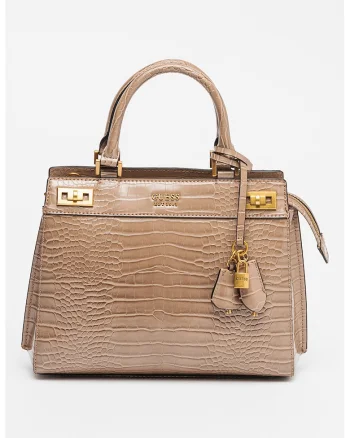Geanta tote de piele ecologica cu model piele de crocodil Katey, Maro