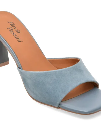Papuci eleganti FLAVIA PASSINI albastri, A492, din piele intoarsa