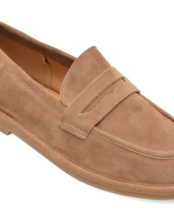 Mocasini EPICA gri, QS919, din piele intoarsa