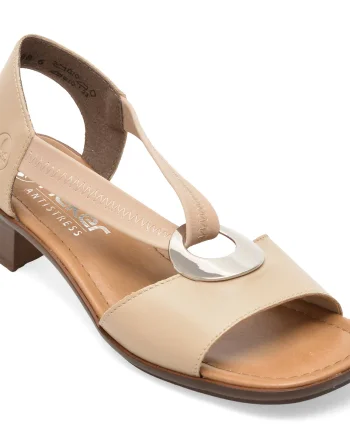 Sandale RIEKER bej, 62662, din piele ecologica