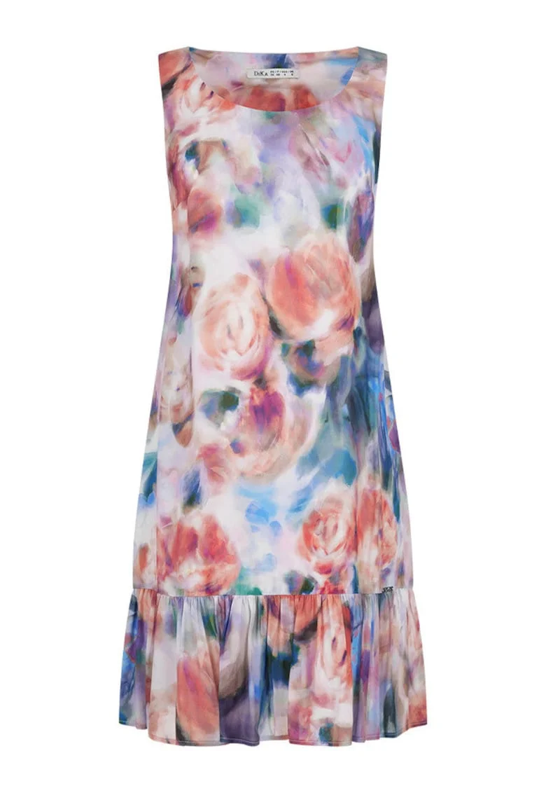 Rochie din chiffon cu motive florale