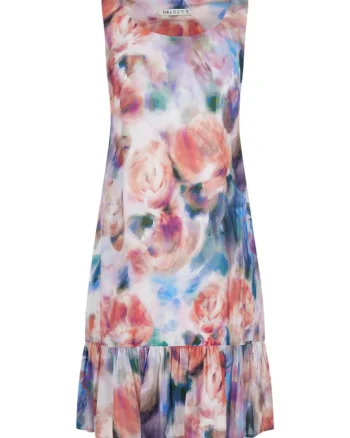 Rochie din chiffon cu motive florale