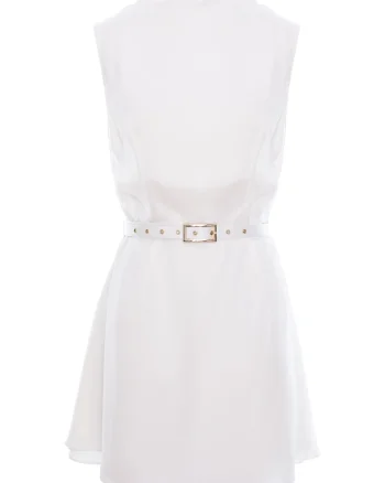 Rochie scurta in A din vascoza, Alb