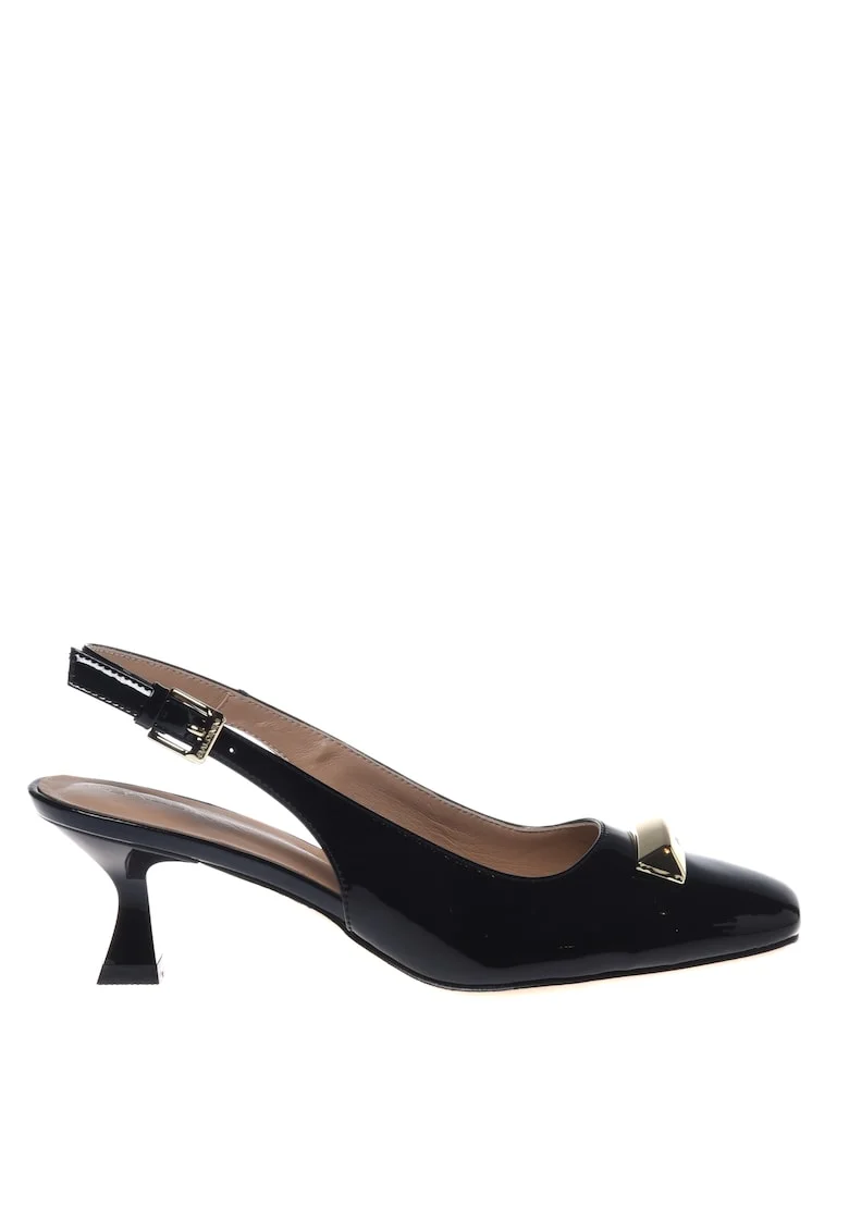 Pantofi slingback de piele, Negru