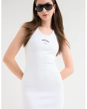 Rochie midi cambrata, Negru/Alb optic