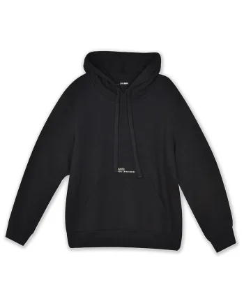 Hanorac barbat BDTK, captuseala fleece, snururi reglabile, imprimeu, bumbac/poliester, negru