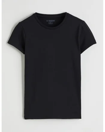 Tricou uni regular fit, Negru
