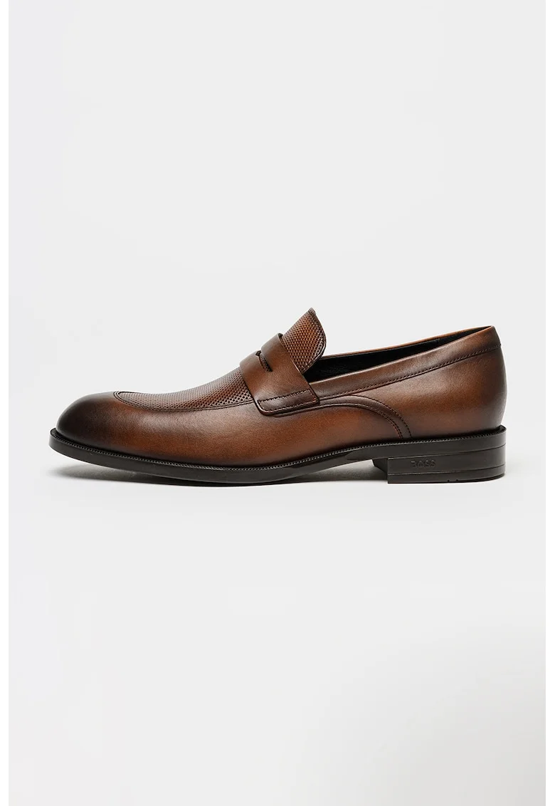 Pantofi loafer penny din piele Tayil, Maro inchis