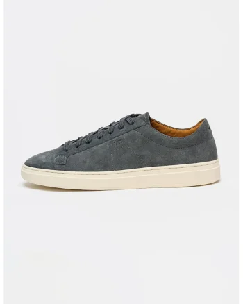 Pantofi sport low cut din piele intoarsa cu logo discret Kieran, Gri inchis