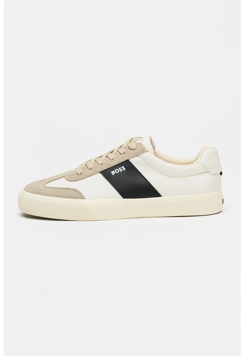 Pantofi sport low cut Aiden, Alb fildes/Negru