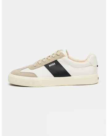 Pantofi sport low cut Aiden, Alb fildes/Negru