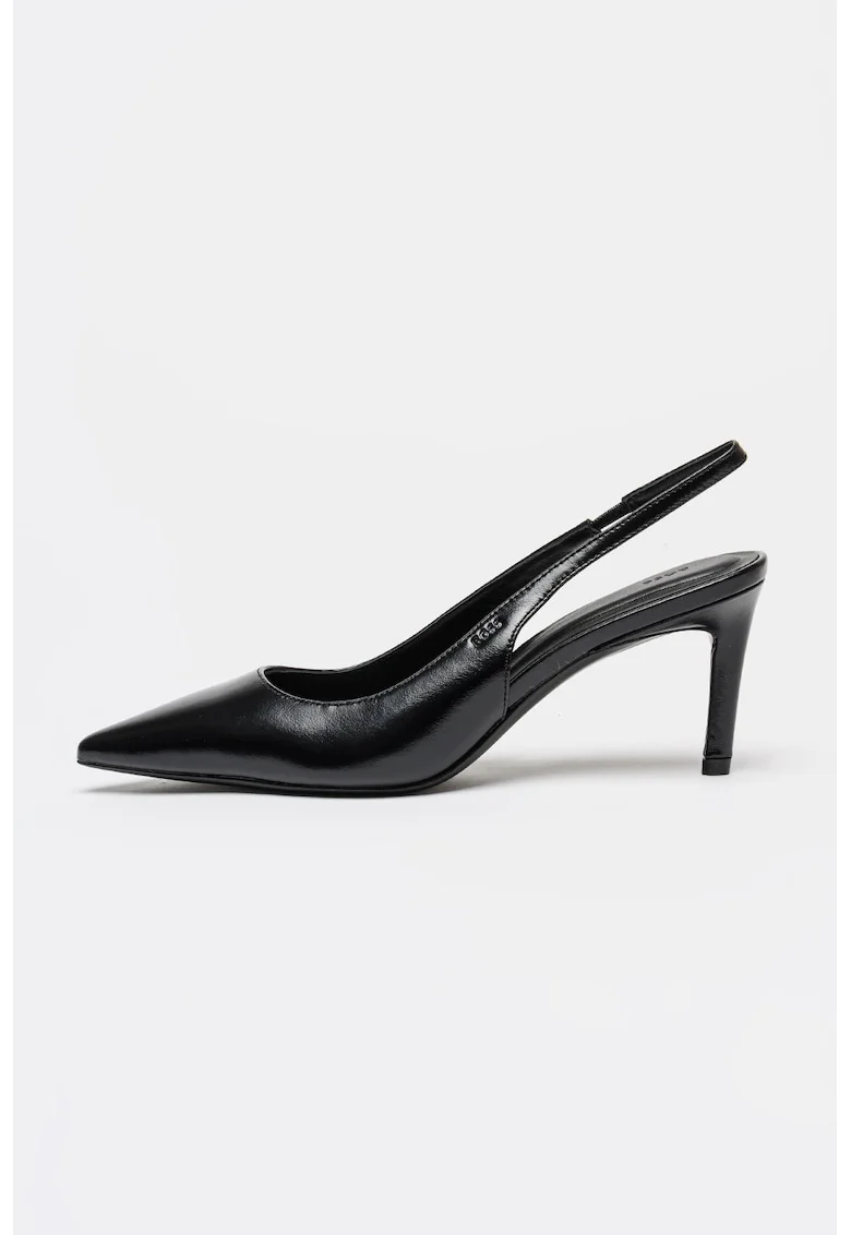 Pantofi din piele cu varf ascutit Gracey, Negru