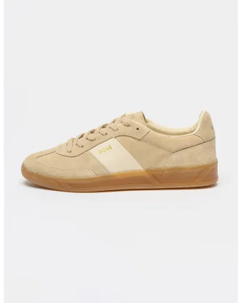 Pantofi sport din piele intoarsa cu logo Brenta, Bej deschis