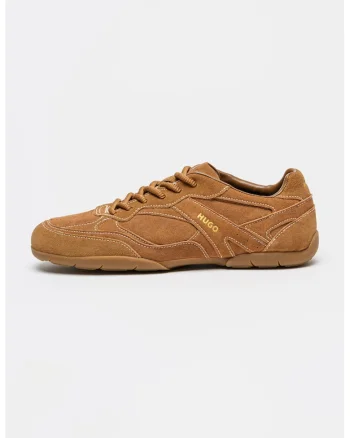 Pantofi sport din piele intoarsa Keeston, Maro camel