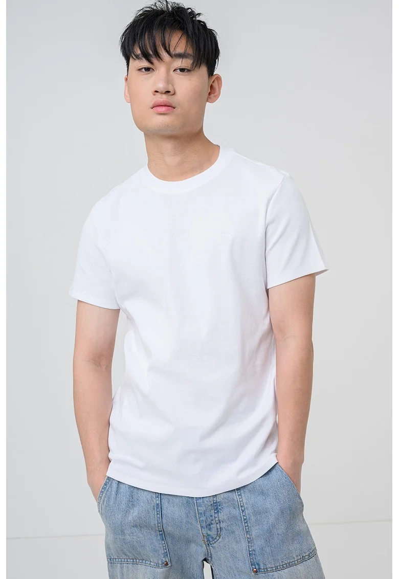 Tricou uni de bumbac, Alb optic