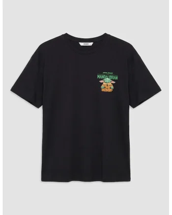 Tricou lejer cu model tematic The Mandalorian, Verde/Negru/Portocaliu persan