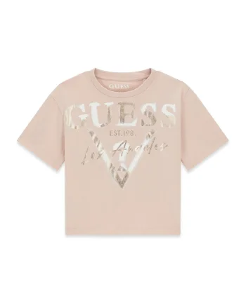 Tricou din bumbac cu logo, Bej deschis