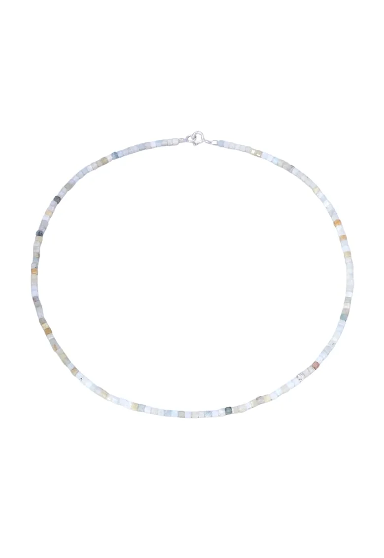 Colier din pietre de crisopraz cu argint 925, 40 cm