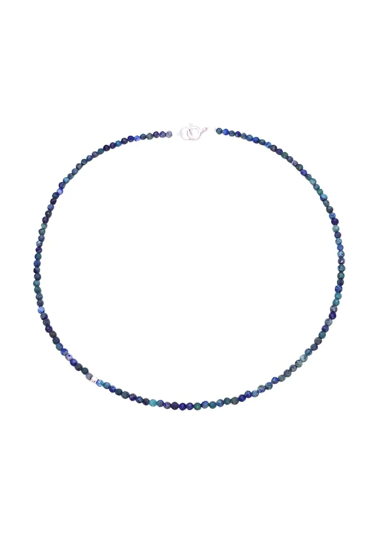 Colier din pietre de azurit cu argint 925, 38 cm
