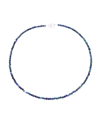 Colier din pietre de azurit cu argint 925, 38 cm