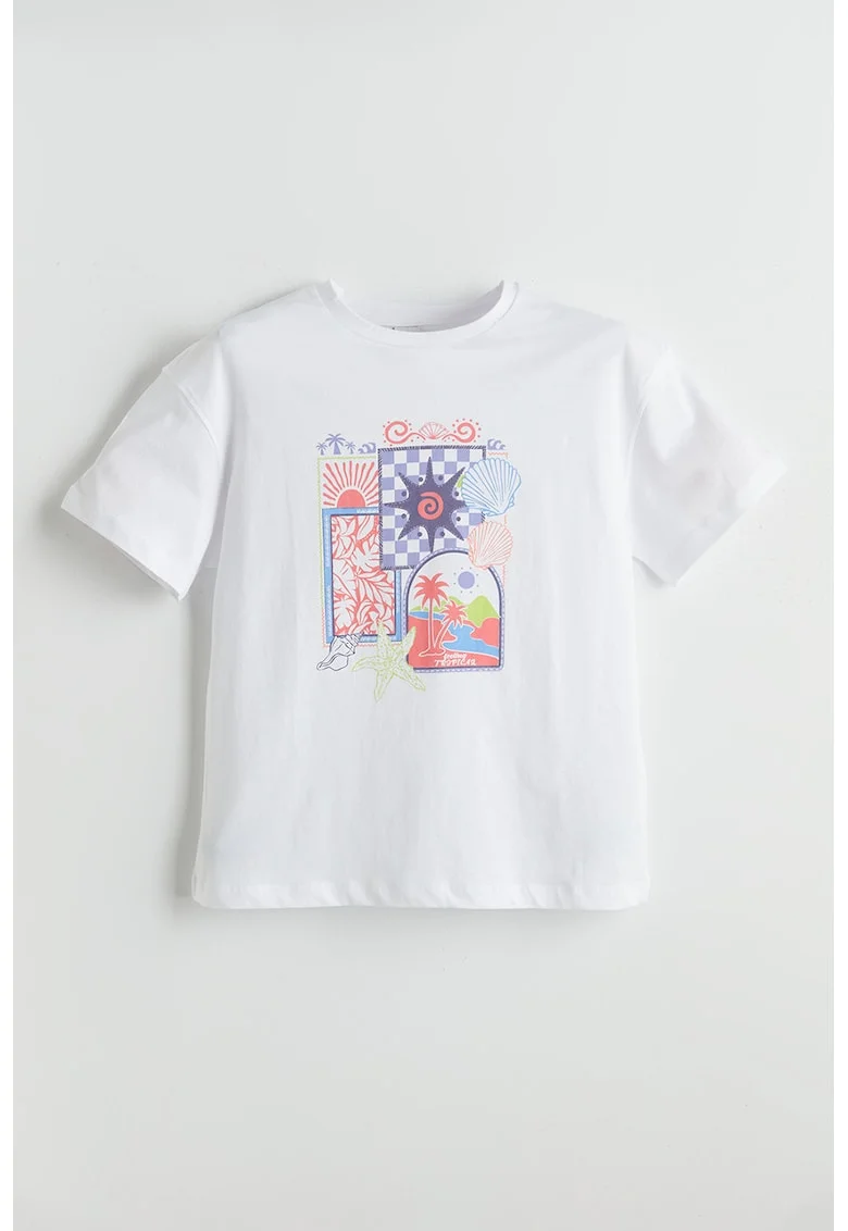Tricou regular-fit cu imprimeu grafic, Alb optic