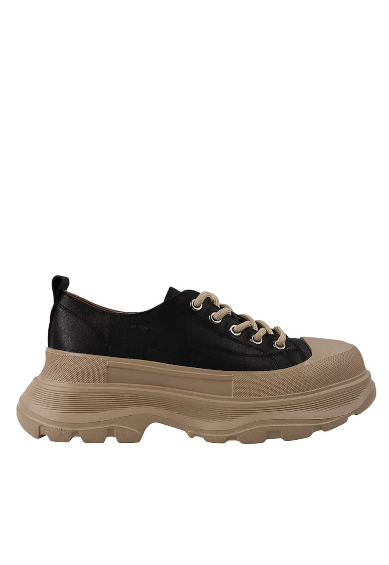 Tenisi dama,  6805 negru, piele naturala, Negru