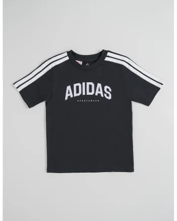 Tricou cu decolteu la baza gatului si logo, Negru/Alb optic