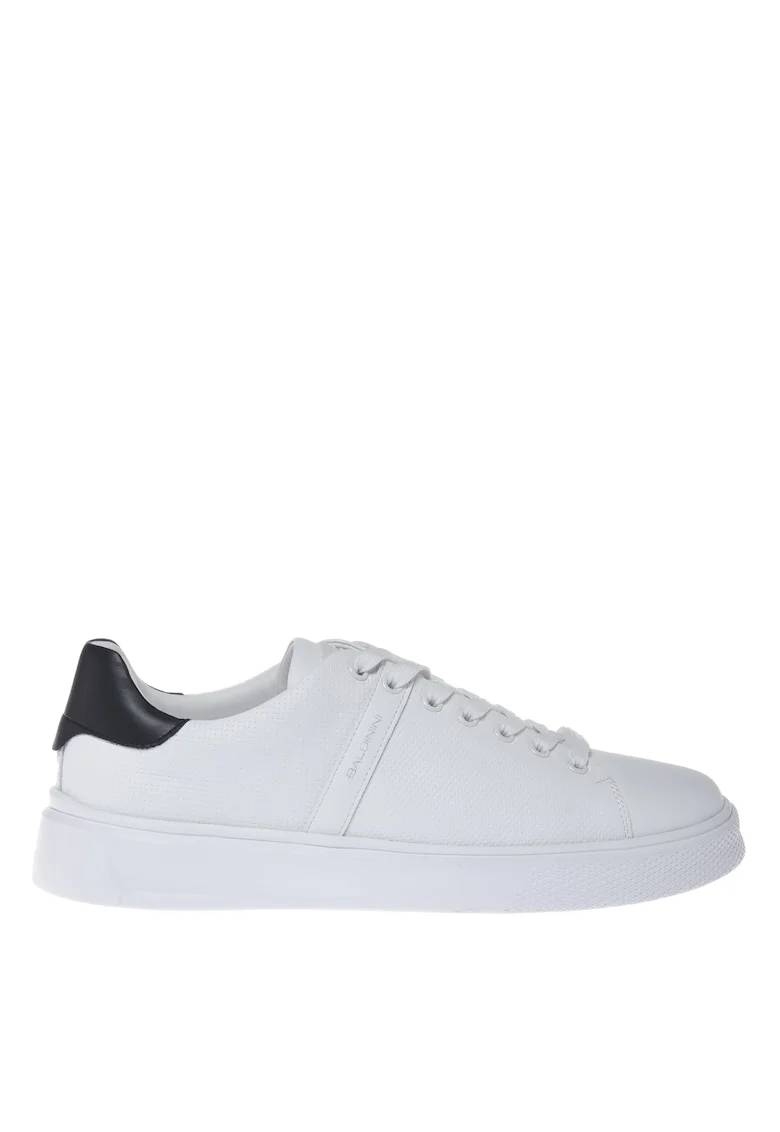 Pantofi sport uni de piele, Alb