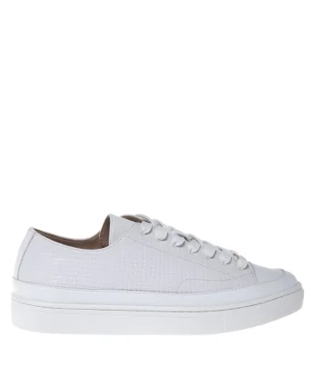 Pantofi sport unisex de piele cu platforma, Alb