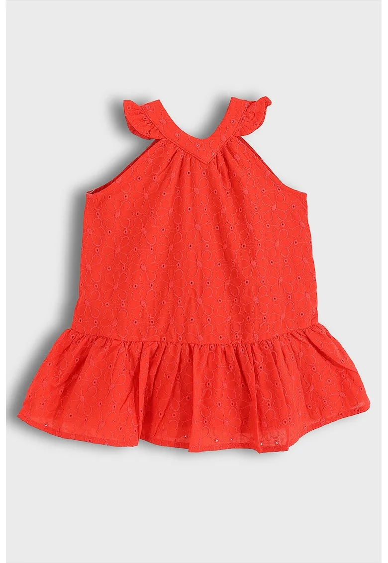 Rochie cu model cu perforatii, Portocaliu mandarina