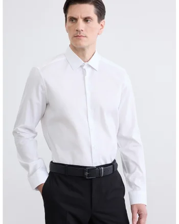 Camasa slim-fit cu guler ascutit, Alb optic