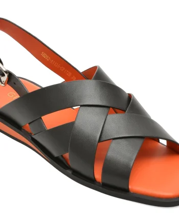 Sandale GRYXX negre, 5H282, din piele naturala