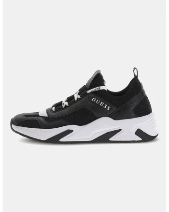 Pantofi sport de piele ecologica si plasa, Negru