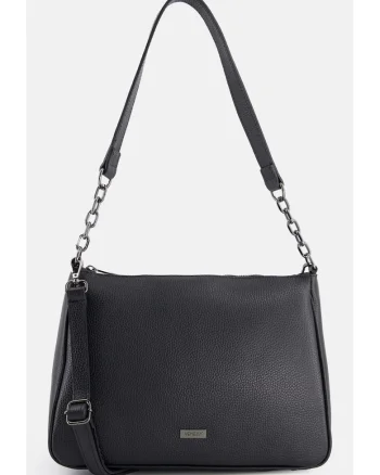 Geanta de umar,  piele naturala, neagra, 31x22x10cm, cu curea detasabila