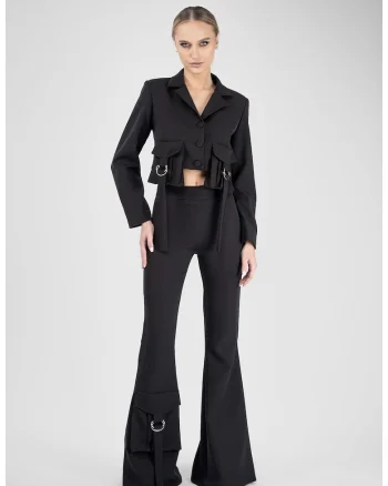 Pantaloni evazați Black, Negru