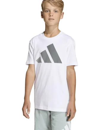 Tricou din bumbac cu imprimeu logo cauciucat, Alb/Gri