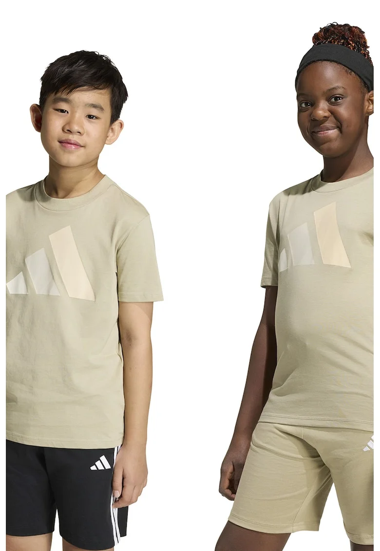 Tricou din bumbac cu imprimeu logo cauciucat