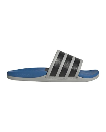 Papuci unisex din piele ecologica Adilette Comfort 2, Negru/Albastru/Gri