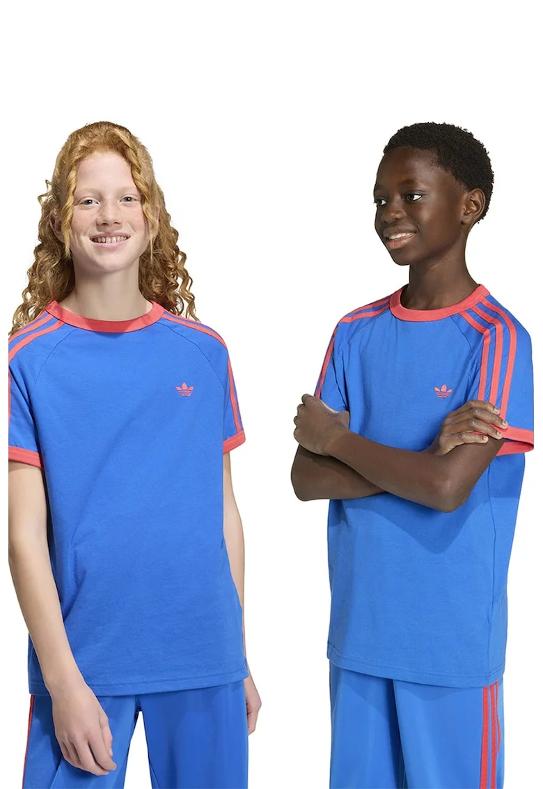 Tricou cu maneci raglan 3Stripe, Coral/Albastru