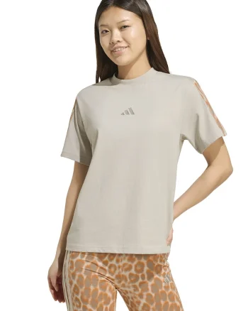 Tricou cu decolteu la baza gatului si detaliu logo, Portocaliu mandarina/Grej